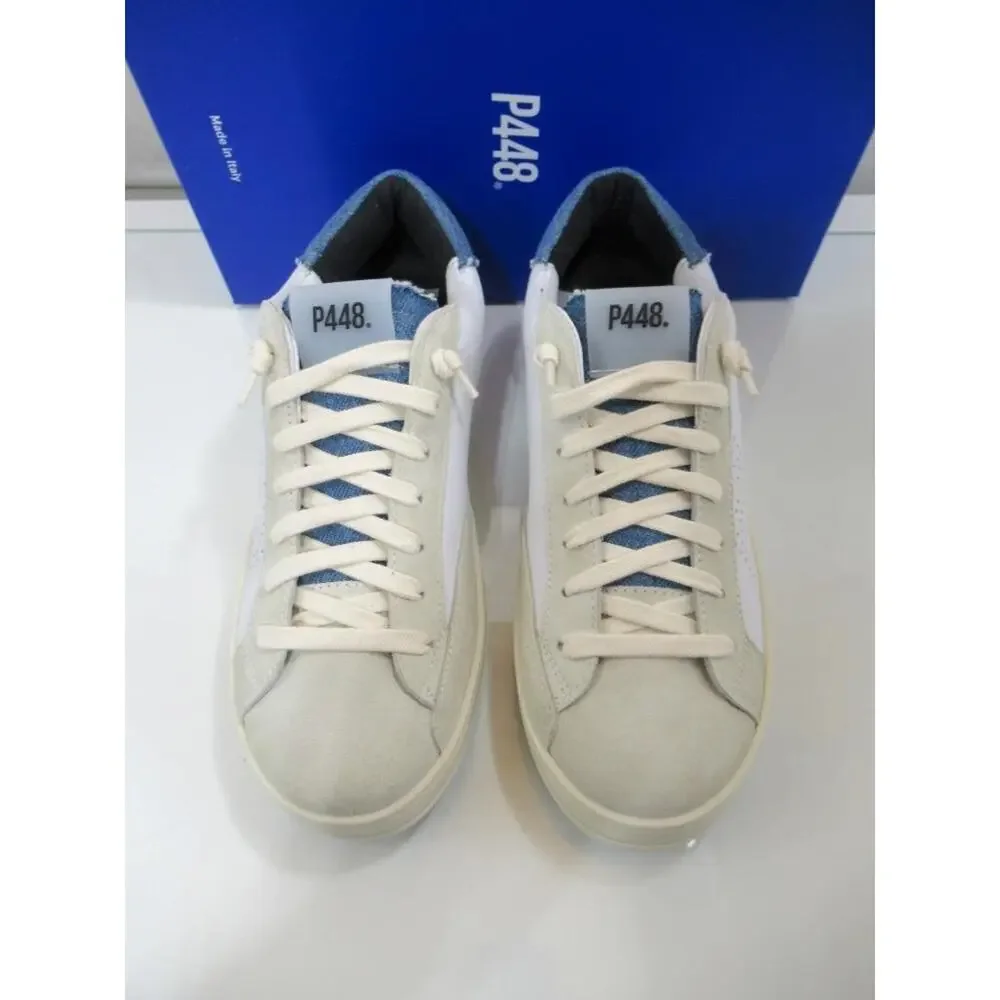 Women's P448 John Low Top Sneakers White Jeans / Denim Size EU 38 Made In Italy